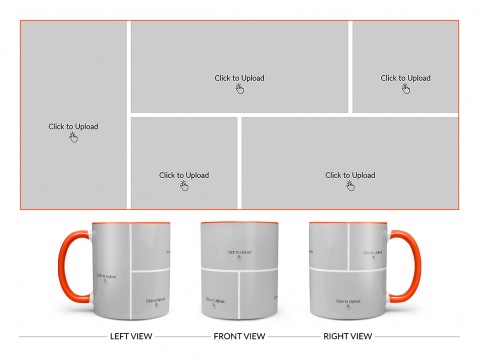 5 Pic Upload Design For Any Occasions & Event Design On Dual Tone Orange Mug