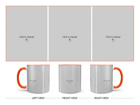 3 Equal Pic Upload Design For Any Occasions & Event Design On Dual Tone Orange Mug