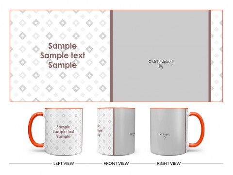 Tilted Square Pattern Background Design On Dual Tone Orange Mug
