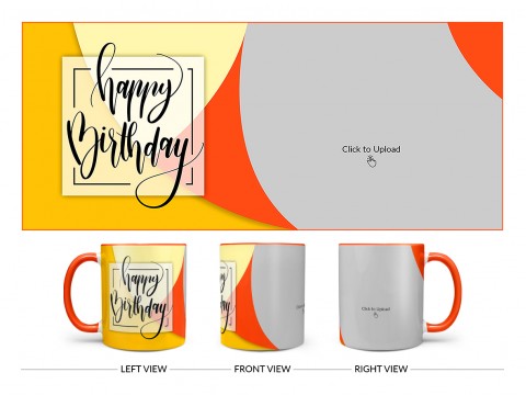 Boy Friend Birthday Orange And Yellow Waves Design On Dual Tone Orange Mug