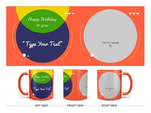 Boy Friend Birthday Orange Spear Shape Pic Upload Design On Dual Tone Orange Mug
