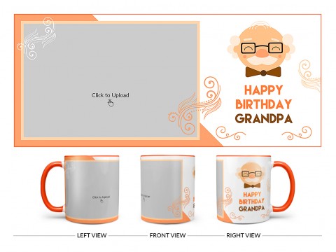 Grandpa Birthday Design On Dual Tone Orange Mug