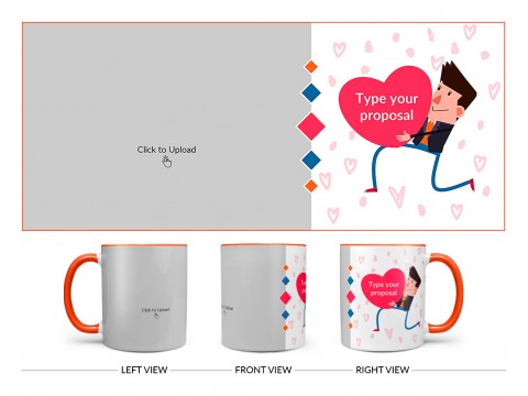 Proposal Design On Dual Tone Orange Mug