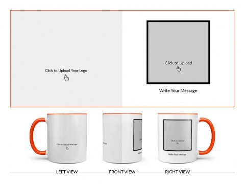 Company Mug With Photo Design On Dual Tone Orange Mug