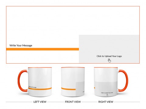 Corporate Mug With Company Message Design On Dual Tone Orange Mug