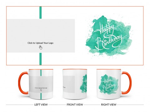 Corporate Mug With Birthday Message Design On Dual Tone Orange Mug