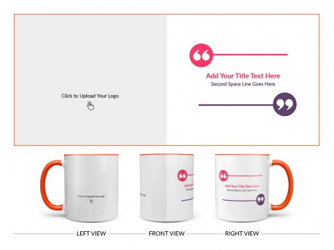 Corporate Mug With Custom Message Design On Dual Tone Orange Mug