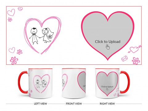 Couple In Wedding Celebrations Design On Dual Tone Red Mug