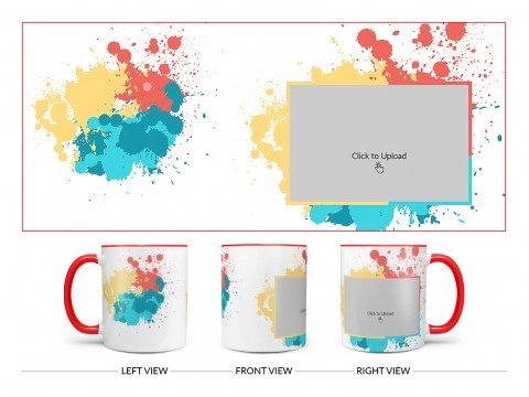 Multiple Colours Design On Dual Tone Red Mug