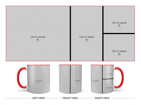 4 Pic Upload Upload Design For Multiple Occasions Design On Dual Tone Red Mug