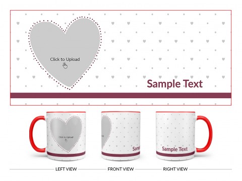 Love Symbol & Dotted Pattern Background Design On Dual Tone Red Mug