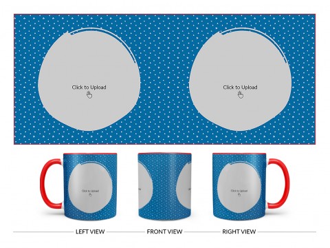 Dark Blue Background With Stars Pattern Design On Dual Tone Red Mug