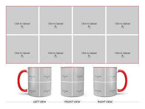 8 Pic Upload Design For Any Occasions & Event Design On Dual Tone Red Mug