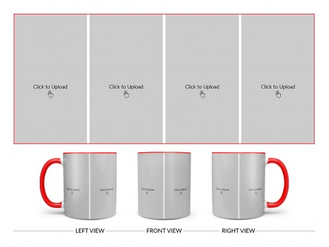 4 Vertical Pic Upload Design For Any Occasions & Event Design On Dual Tone Red Mug