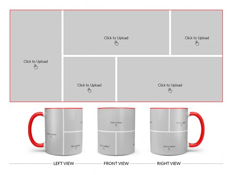 5 Pic Upload Design For Any Occasions & Event Design On Dual Tone Red Mug