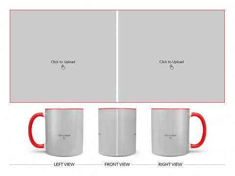2 Large Pic Upload Design For Any Occasions & Event Design On Dual Tone Red Mug
