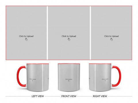 3 Equal Pic Upload Design For Any Occasions & Event Design On Dual Tone Red Mug