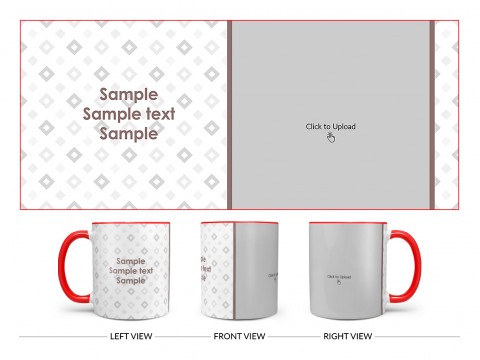 Tilted Square Pattern Background Design On Dual Tone Red Mug
