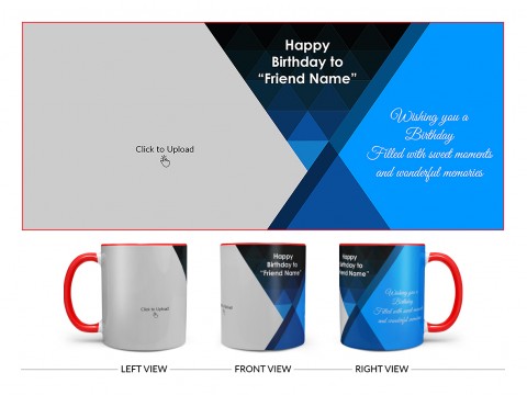 Wishing You A Birthday Filled With Sweet Moments Quote Design On Dual Tone Red Mug