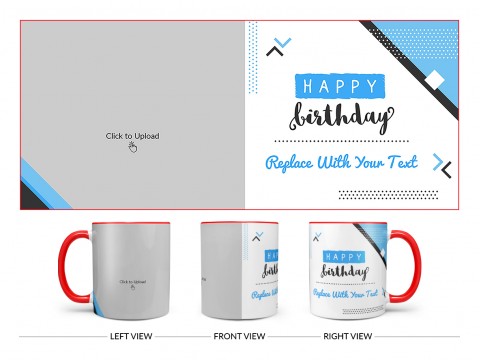 Happy Birthday Design On Dual Tone Red Mug