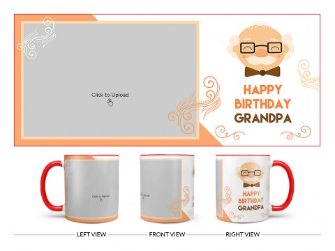Grandpa Birthday Design On Dual Tone Red Mug
