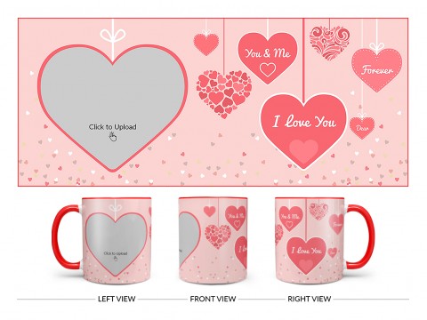 Your & Me Forever Design On Dual Tone Red Mug
