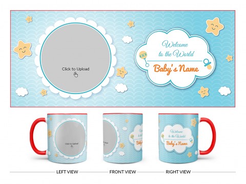 Welcome To The World Design On Dual Tone Red Mug