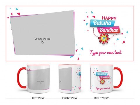 Happy Rakshabandan Design On Dual Tone Red Mug
