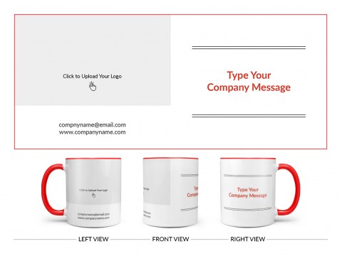 Company Mug With Custom Message Design On Dual Tone Red Mug