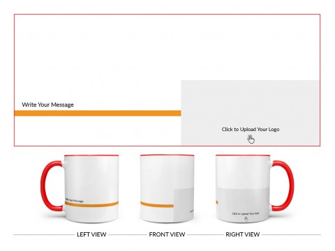 Corporate Mug With Company Message Design On Dual Tone Red Mug