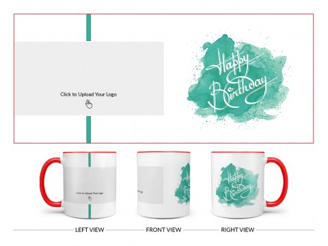 Corporate Mug With Birthday Message Design On Dual Tone Red Mug