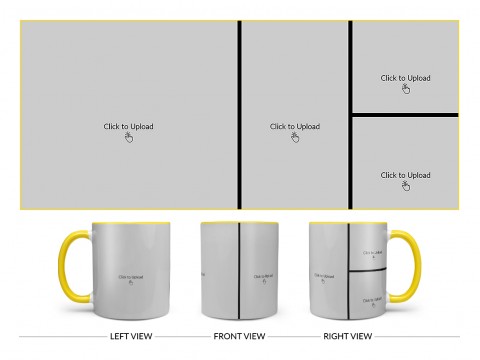 4 Pic Upload Upload Design For Multiple Occasions Design On Dual Tone Yellow Mug