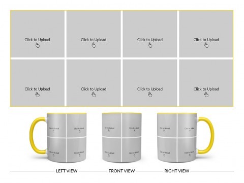 8 Pic Upload Design For Any Occasions & Event Design On Dual Tone Yellow Mug