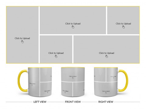 5 Pic Upload Design For Any Occasions & Event Design On Dual Tone Yellow Mug