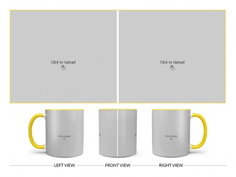 2 Large Pic Upload Design For Any Occasions & Event Design On Dual Tone Yellow Mug