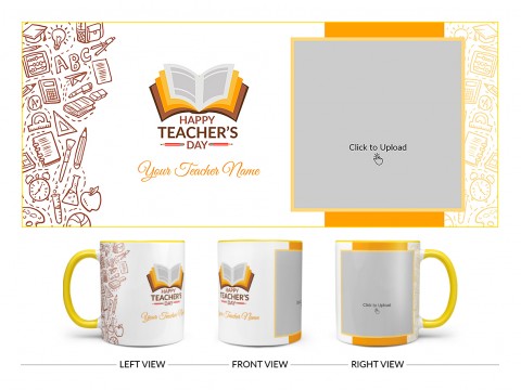 Happy Teacher's Day Design On Dual Tone Yellow Mug