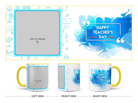 Happy Teacher's Day Design On Dual Tone Yellow Mug