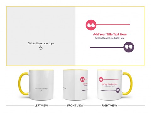 Corporate Mug With Custom Message Design On Dual Tone Yellow Mug