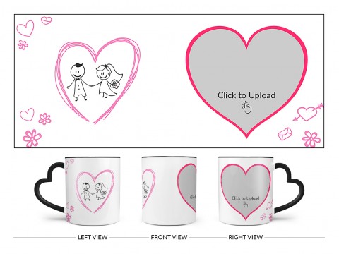 Couple In Wedding Celebrations Design On Love Handle Dual Tone Black Mug
