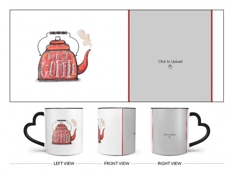 Coffee Jar With Hot Coffees Text For Coffee Lovers Design On Love Handle Dual Tone Black Mug