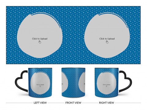 Dark Blue Background With Stars Pattern Design On Love Handle Dual Tone Black Mug