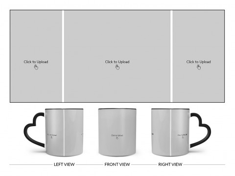 3 Vertical Pic Upload Design For Any Occasions & Event Design On Love Handle Dual Tone Black Mug