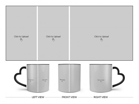 3 Pic Upload Design For Any Occasions & Event Design On Love Handle Dual Tone Black Mug