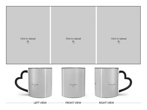 3 Equal Pic Upload Design For Any Occasions & Event Design On Love Handle Dual Tone Black Mug