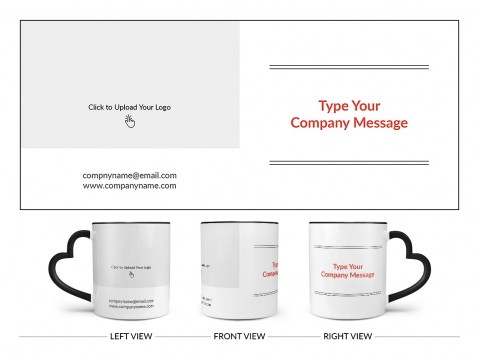Company Mug With Custom Message Design On Love Handle Dual Tone Black Mug