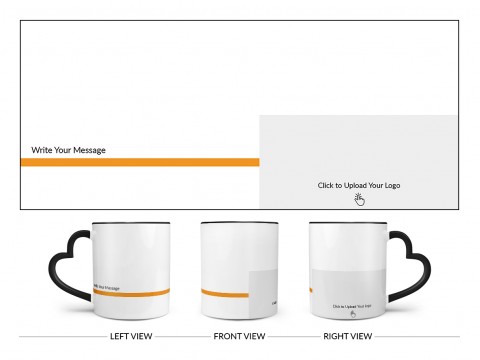 Corporate Mug With Company Message Design On Love Handle Dual Tone Black Mug