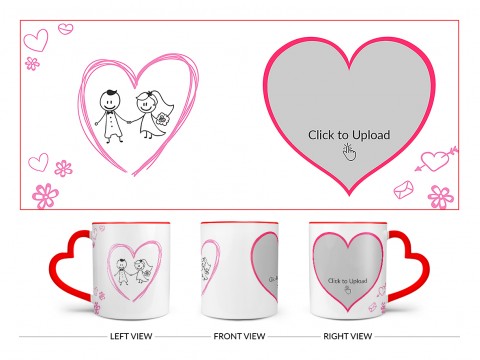 Couple In Wedding Celebrations Design On Love Handle Dual Tone Red Mug