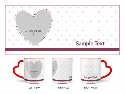 Love Symbol & Dotted Pattern Background Design On Love Handle Dual Tone Red Mug