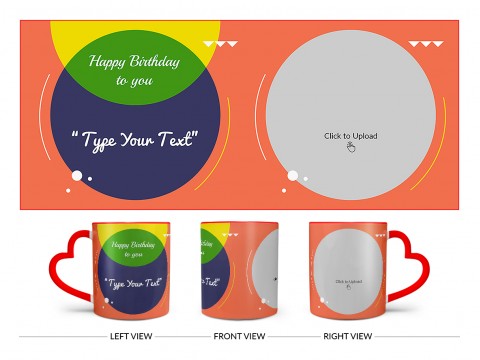 Boy Friend Birthday Orange Spear Shape Pic Upload Design On Love Handle Dual Tone Red Mug