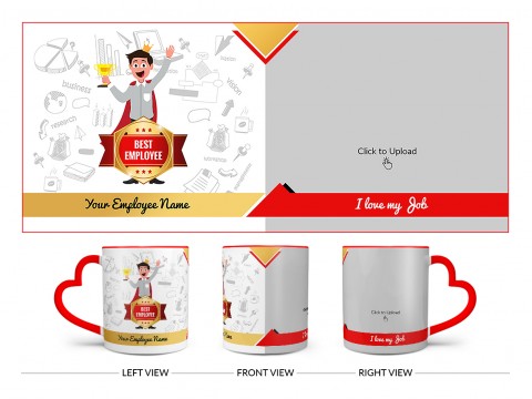 Best Employee Design On Love Handle Dual Tone Red Mug